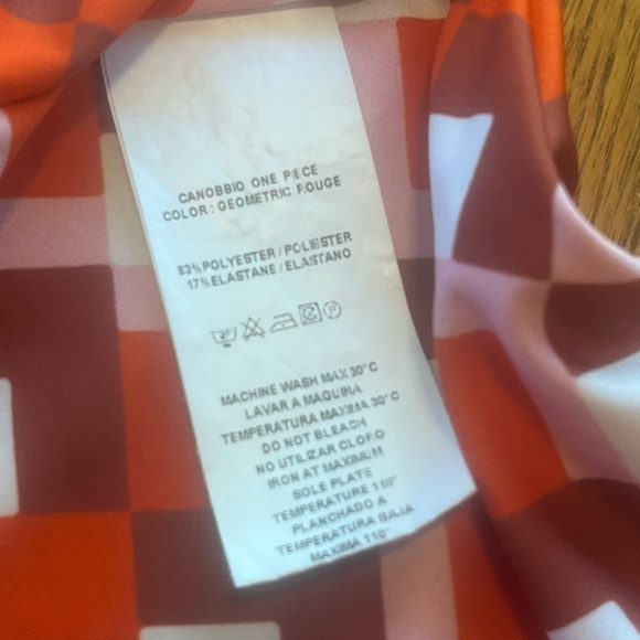 Silvia Tcherassi Canobbio One Piece Bathing Suit  in Geometric Rouge S EUC Red - Picture 6 of 8